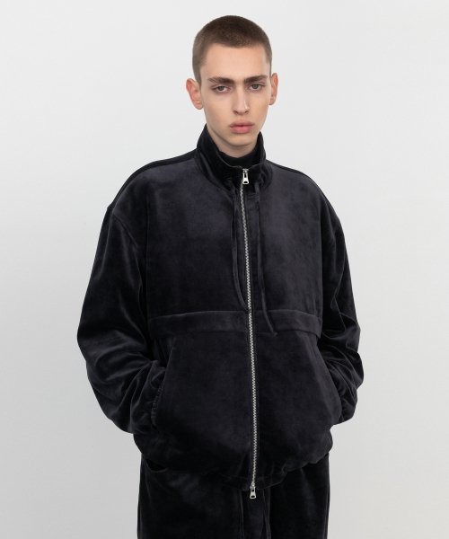 Велюровый бомбер SLATE GREY