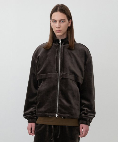 Велюровый бомбер DARK TAUPE