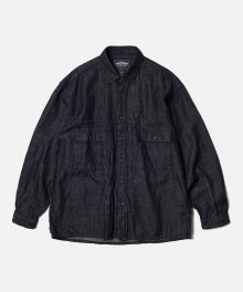 DENIM TRUCKER OVERSIZED SHIRT _ INDIGO