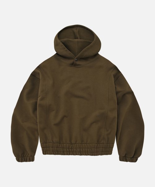 프리즘웍스(FRIZMWORKS) BANDING SNAP HOODY _ BROWN - 사이즈 & 후기 | 무신사