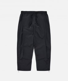 CRISPY NYLON TWO TUCK PANTS _ BLACK