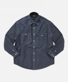 SHIRRING WORK SHIRT _ INDIGO