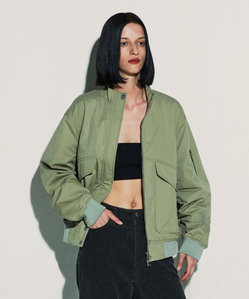 LOOSE FIT BOMBER JACKET [KHAKI]
