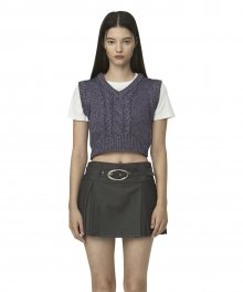 C CABLE CROP KNIT VEST_PURPLE