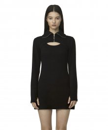 C ZIP-UP BOLERO SET-UP DRESS_BLACK