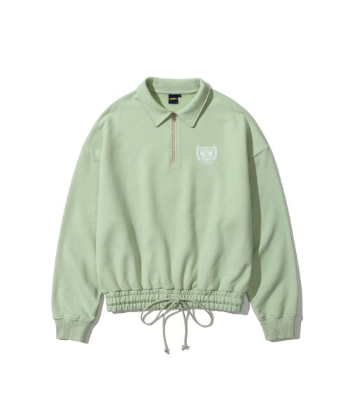 NEW VARSITY LOGO HALF ZIPUP [LIGHT GREEN]