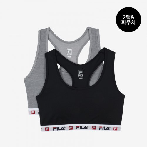 휠라언더웨어(FILA UNDERWEAR) 헤리티지 무드 스포츠 브라탑 2매입(FI4ITE6047FBLK) - 사이즈 & 후기 | 무신사