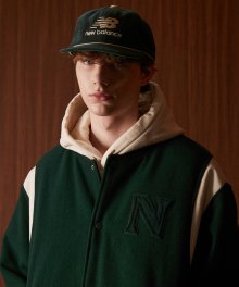 NBNQC42803 / UNI Varsity Jacket (DARK GREEN)