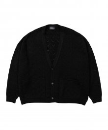 Clam Patterned Mohair Cardigan [BLACK]