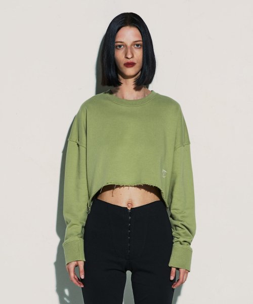 Cut crop outlet sweatshirt