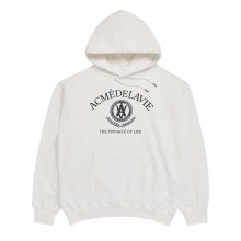 LAUREL A LOGO EMBLEM HOODIE CREAM