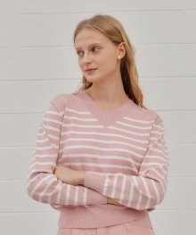 LINE STRIPE KNIT_PINK