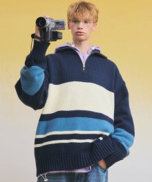 Pacific Half Zip-Up Sweater(NAVY)