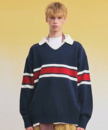 Academy Collor Sweater(NAVY)