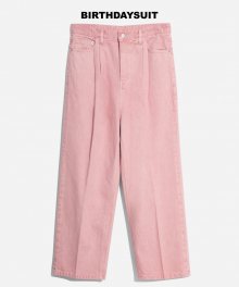 TWO TUCK WIDE DENIM (PINK)