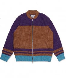 ROUND COLLARED ZIP-UP CARDIGAN_CAMEL