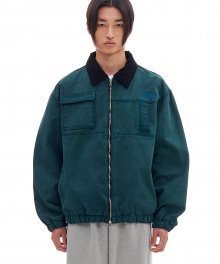 WASHED ZIP JACKET (GREEN)