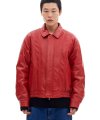 LEATHER ZIP JACKET (RED)