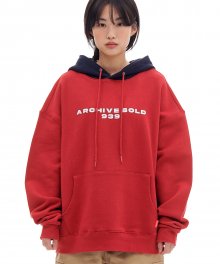 TWO TONE LOGO HOOD (RED)