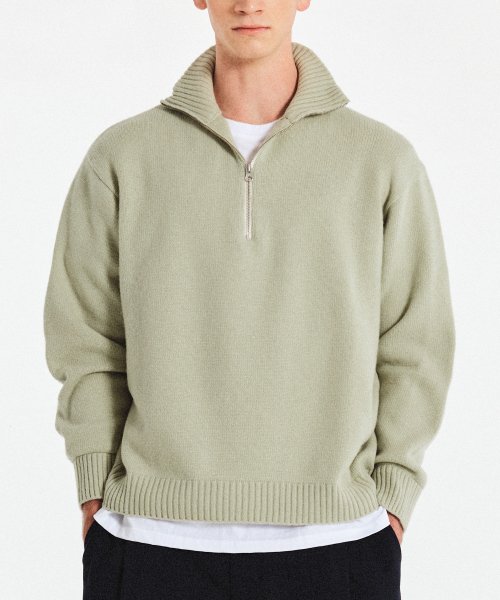 Half-zip Sweatshirt - Khaki green - Ladies