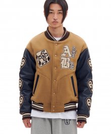 CHESS VARSITY JACKET (BEIGE)