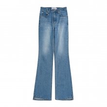 BOOTS CUT ASYMMETRY DENIM PANTS BLUE