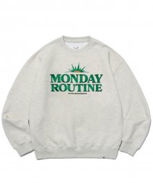 MONDAY ROUTINE COLOR STITCH CREWNECK OATMEAL