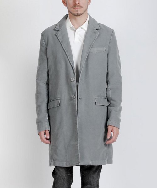 Однобортное хлопковое пальто Garment-dyed 2COLOR