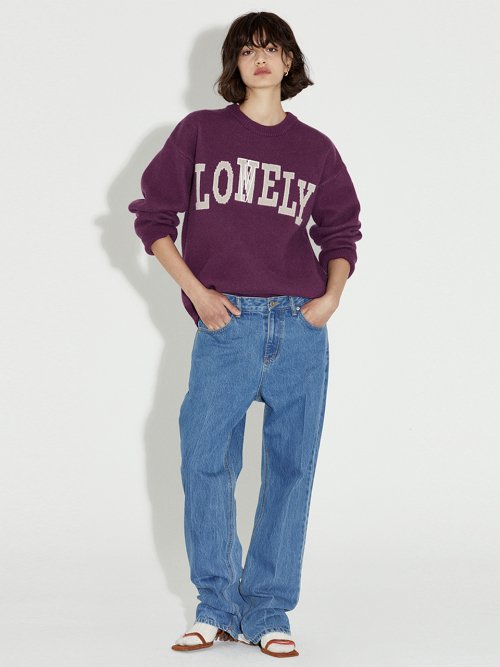MUSINSA | NOHANT LONELY/LOVELY CASHMERE KNIT SWEATER PURPLE