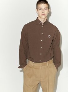 LOGO OXFORD SHIRT BROWN