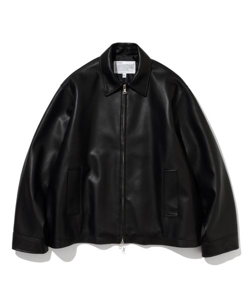 MUSINSA | UNIFORM BRIDGE vegan leather single blouson black