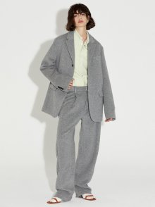 CASHMERE SINGLE BREASTED JACKET GRAY