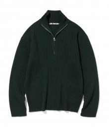 thames half zip up knit green