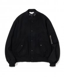 wool ma-1 blouson jacket black