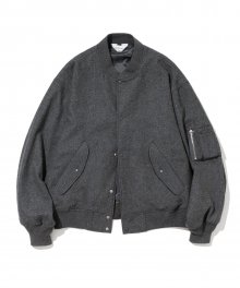 wool ma-1 blouson jacket grey
