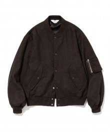wool ma-1 blouson jacket brown