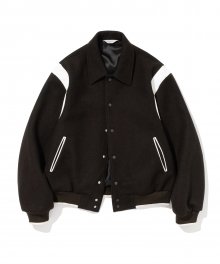 wool varsity blouson brown