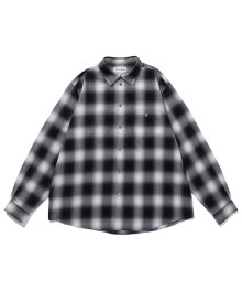 DOUBLE POCKET OMBRE CHECK SHIRTS BLACK