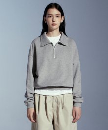 half zip up sweatshirts(womens) 8% melange