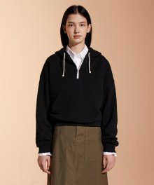 half zip up hoodie(womens) black