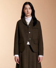 wool sports jacket(womens) khaki brown