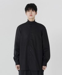 Collarless Binding shirt Black