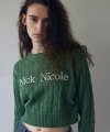 NICOLE CABLE CROP KNIT_GREEN
