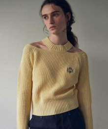 NICOLE SHOULDER CUT OUT KNIT_YELLOW