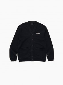 Small logo V neck cardigan_Black