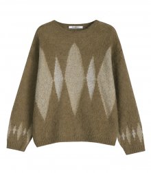 Angora diamond knit BROWN