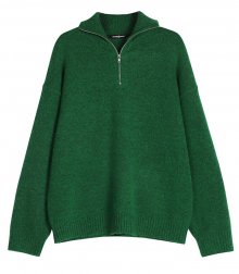 Angora Half Zip-Up Knit GREEN