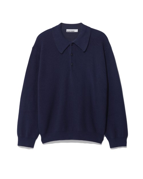비슬로우(BESLOW) 22FW LONG SLEEVE COLLAR KNIT NAVY - 69,300 | 무신사 스토어