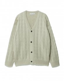 PUNCHING CABLE CARDIGAN LIGHT BEIGE