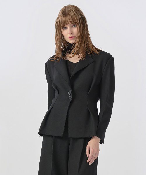 [22FW] Rough Cutting Wool Jacket - Black